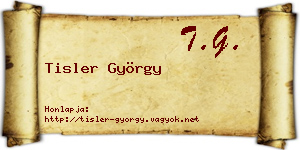 Tisler György névjegykártya